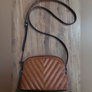 Brown Quilted Crossbody Bag